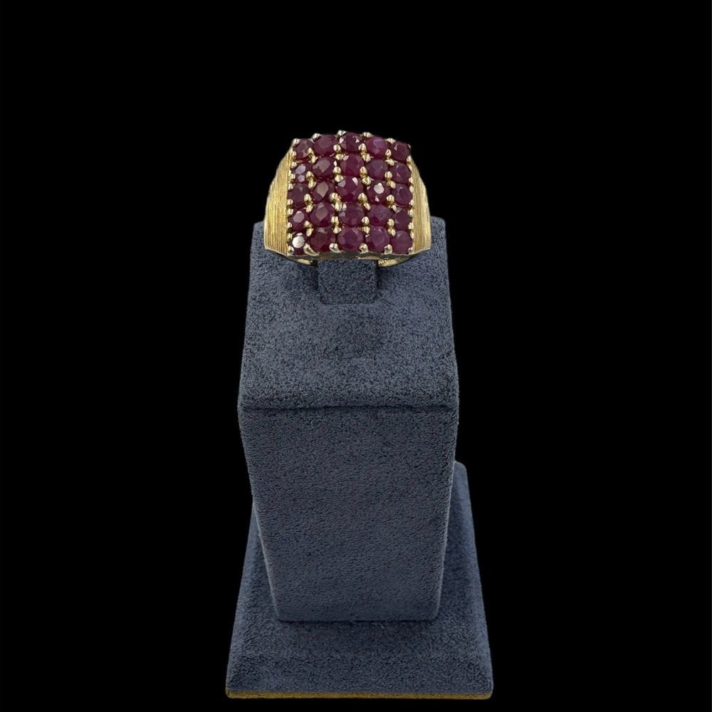 14k Yellow Gold Ruby Ring Size 8 - image 3